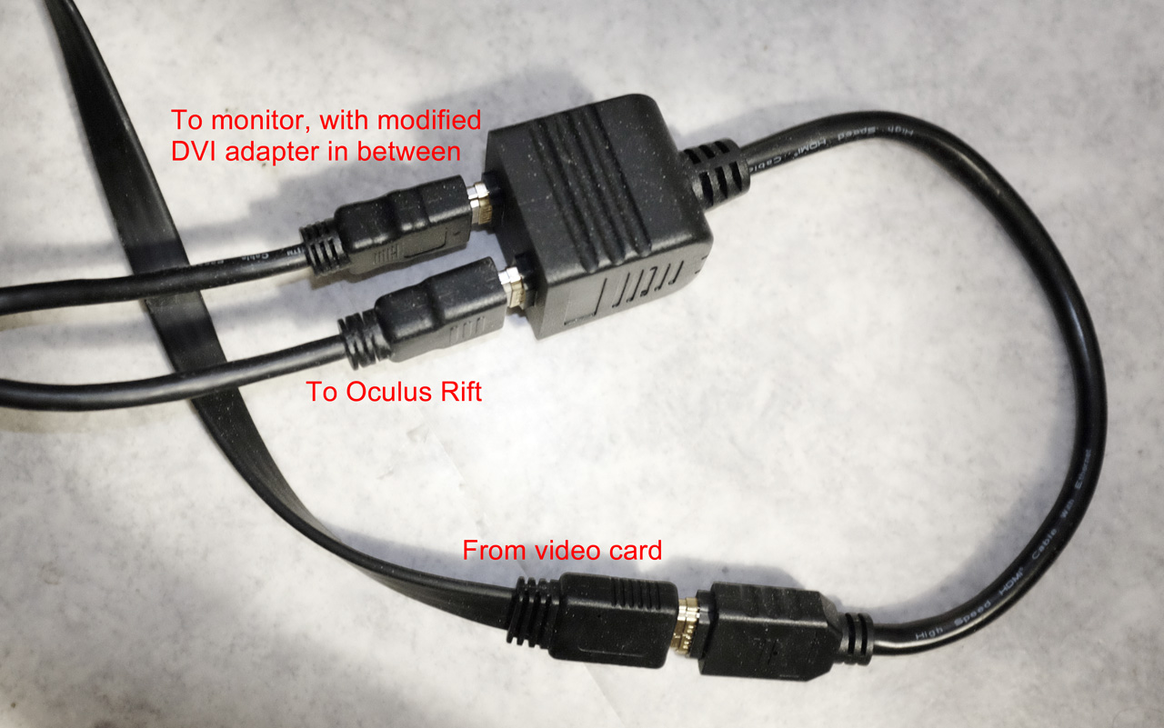 Cheap solution for splitting HDMI Oculus Rift |